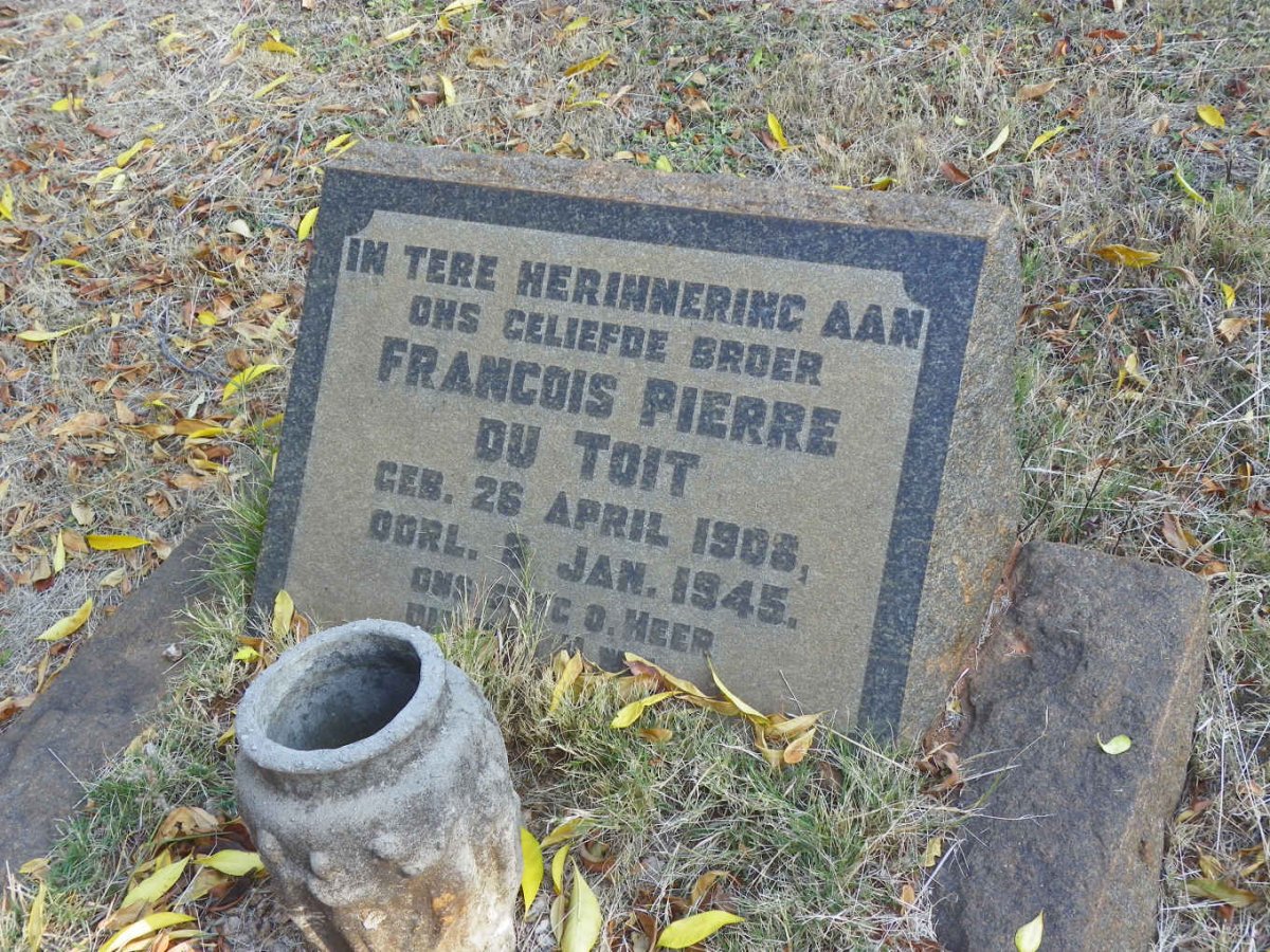 TOIT Francois Pierre, du 1908-1945