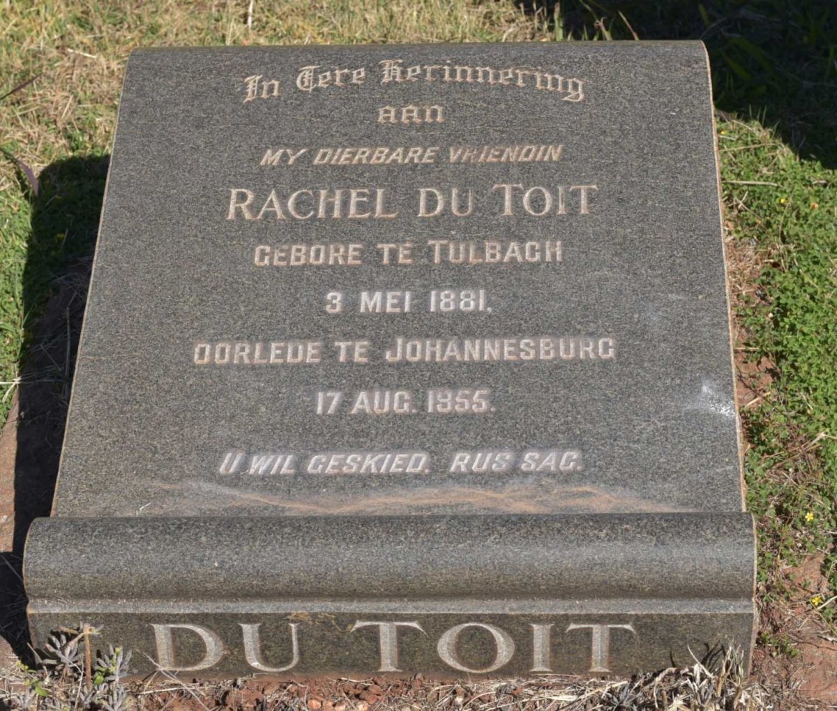 TOIT Rachel, du 1881-1955