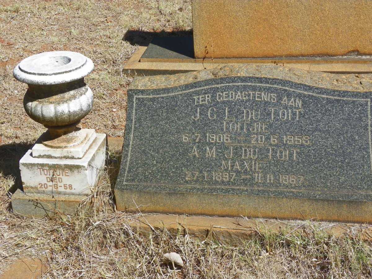 TOIT J.C.L., du 1906-1958 &amp; A.M.J. 1906-1967
