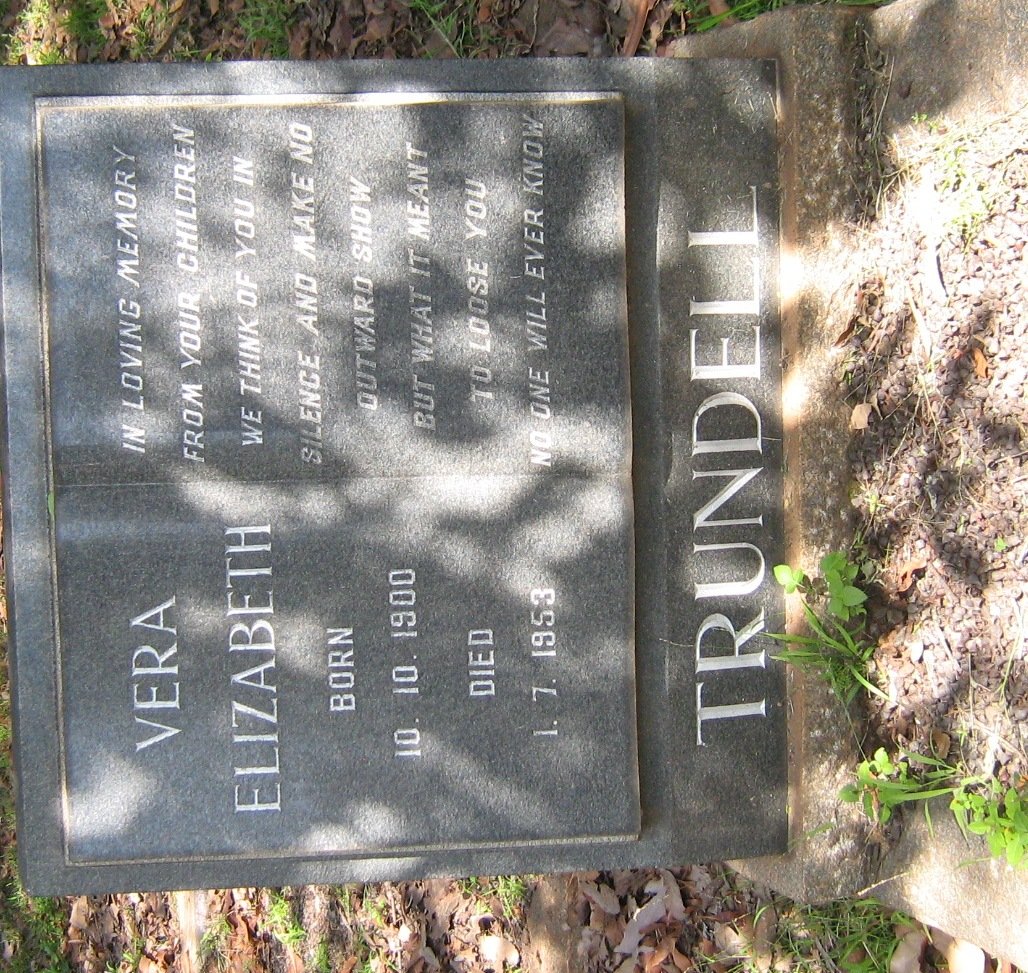 TRUNDELL Vera Elizabeth 1900-1953