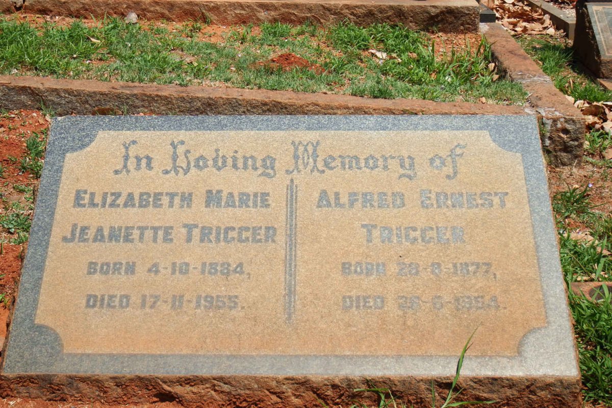 TRIGGER Alfred Ernest 1877-1954 &amp; Elizabeth Marie Jeanette 1884-1955