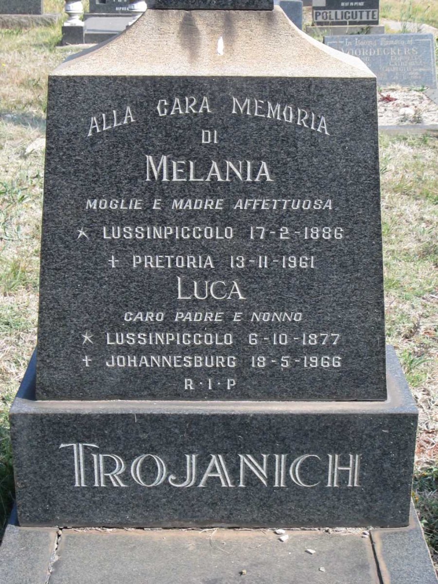 TROJANICH Luca 1877-1966 &amp; Melania 1886-1961