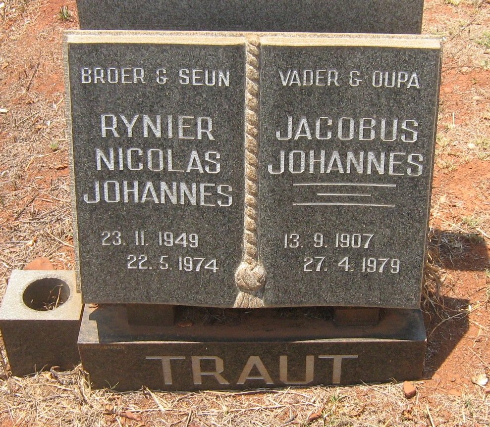TRAUT Jacobus Johannes 1907-1979 :: TRAUT Rynier Nicolas Johannes 1949-1974