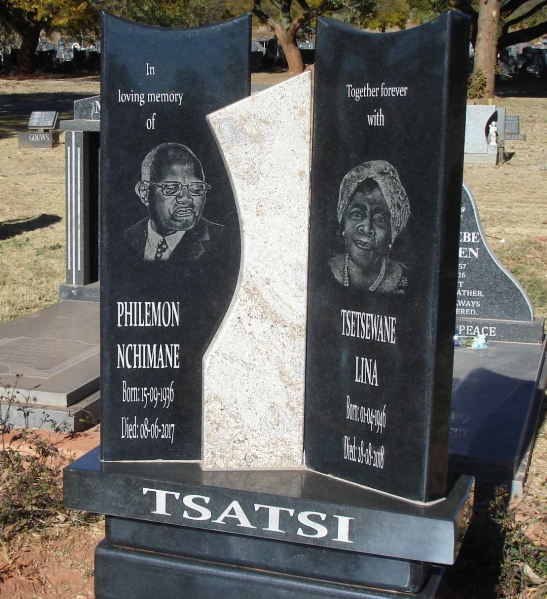 TSATSI Philemon Nchimane 1936-2017 &amp; Tsetsewane Lina 1946-2018