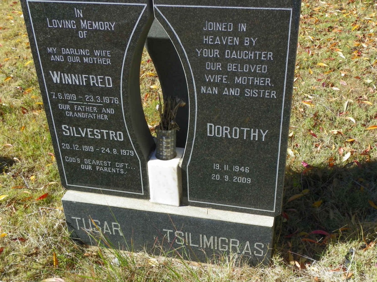 TUSAR Silvestro 1919-1979 &amp; Winnifred 1919-1976 :: TSILIMIGRAS Dorothy 1946-2009