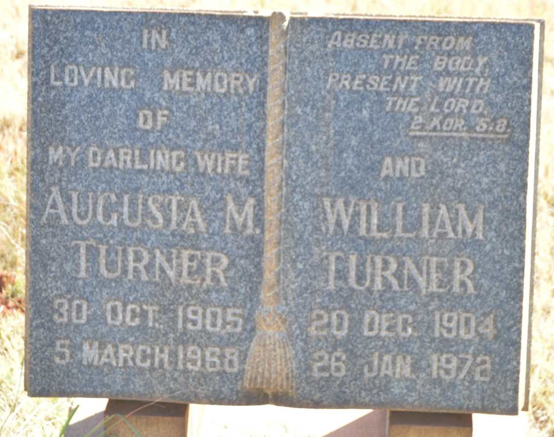 TURNER William 1904-1972 &amp; Augusta M. 1905-1968