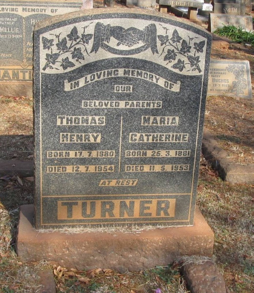 TURNER Thomas Henry 1880-1954 &amp; Maria Catherine 1881-1953