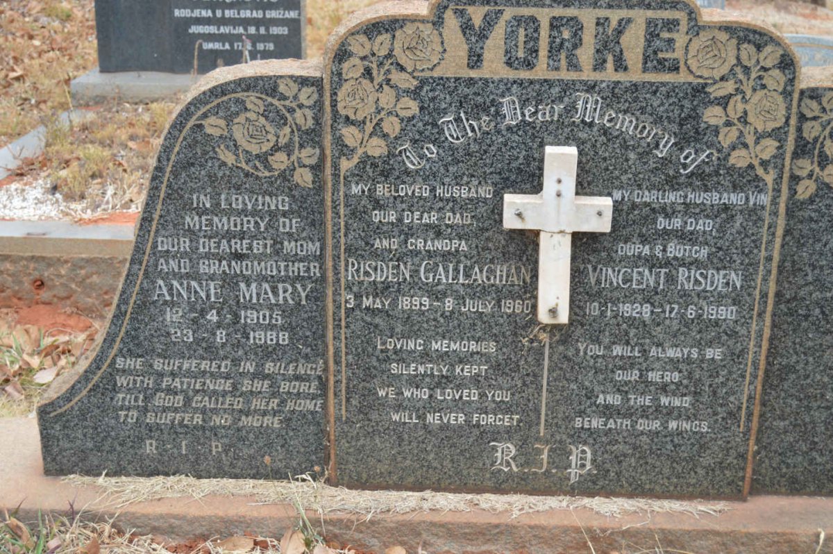 YORKE Risden Gallaghan 1899-1960 &amp; Anne Mary 1905-1988