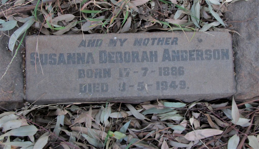 ANDERSON Susanna Deborah 1886-1949