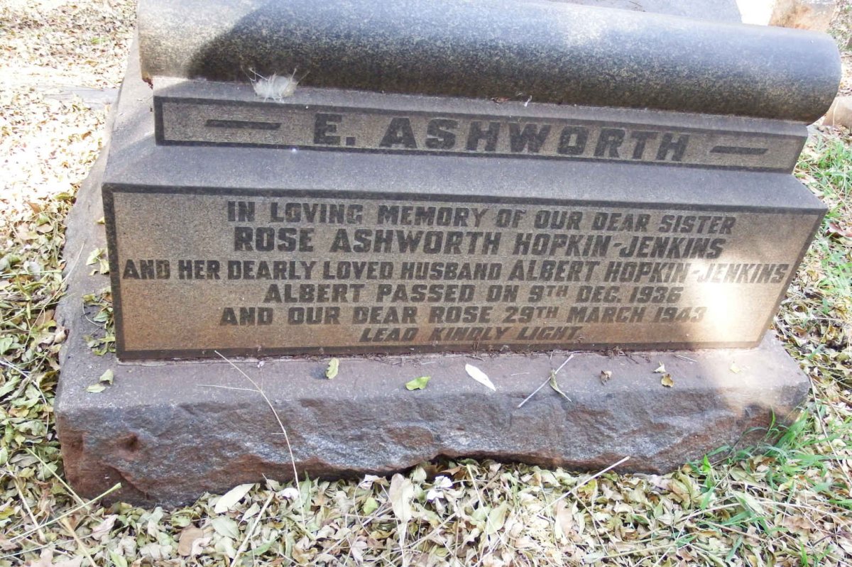 JENKINS Albert, HOPKIN -1936 &amp; Rose ASHWORTH -1943