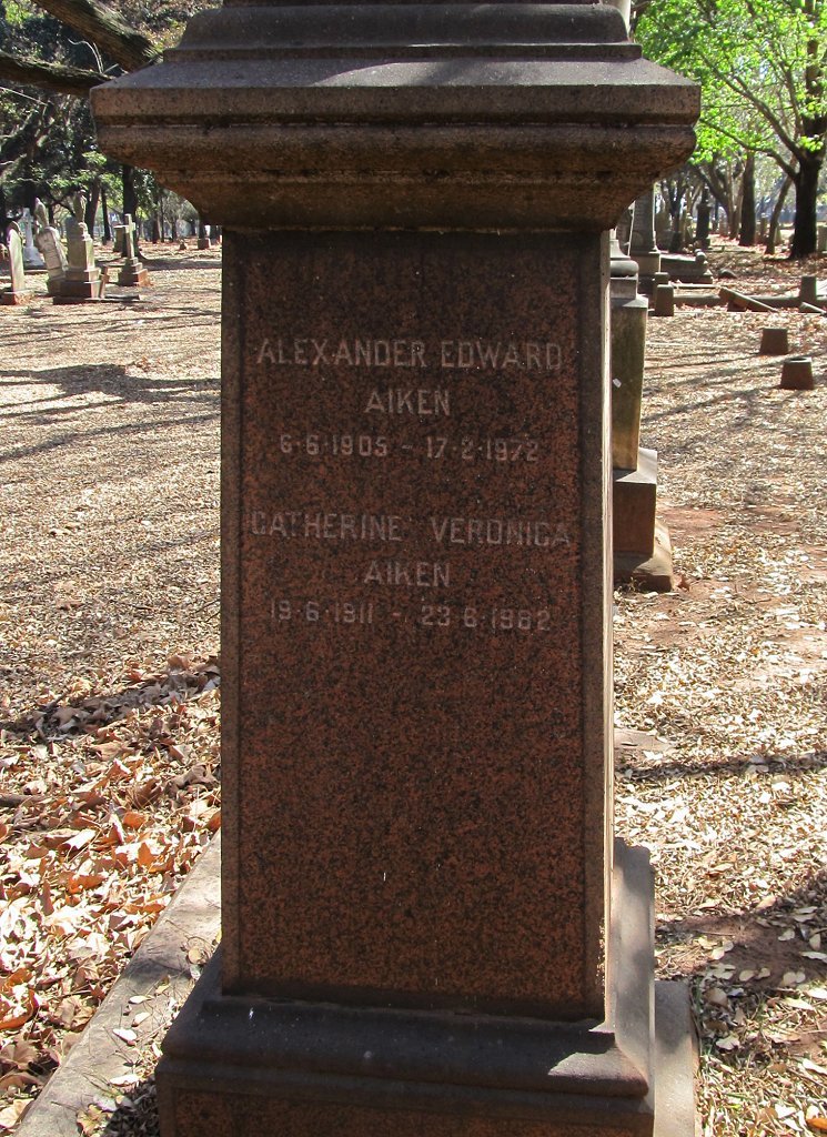 AIKEN Alexander Edward 1905-1972 &amp; Catherine Veronica 1911-1982