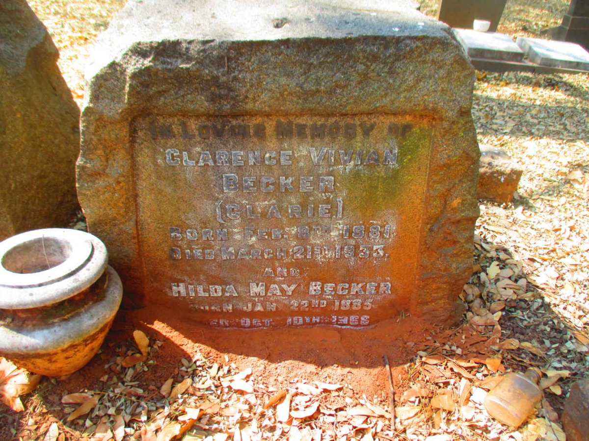 BECKER Clarence Vivian 1881-1933 & Hilda May 1885-1966