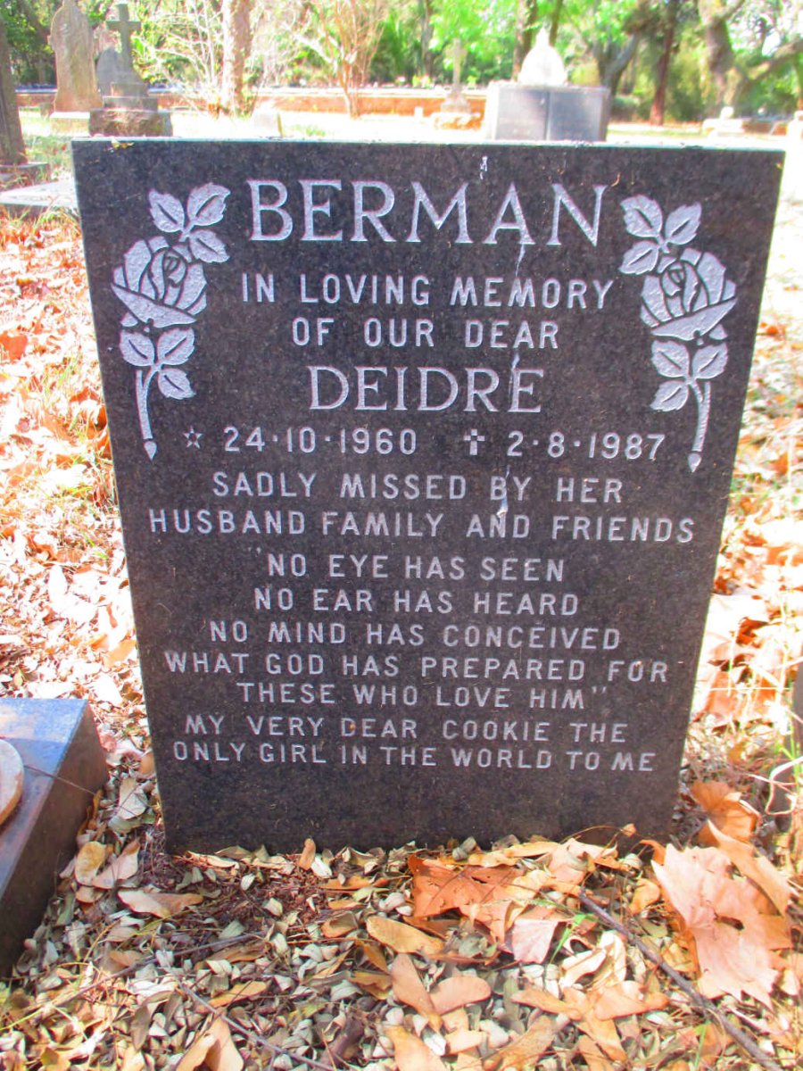 BERMAN Deidre 160-1987