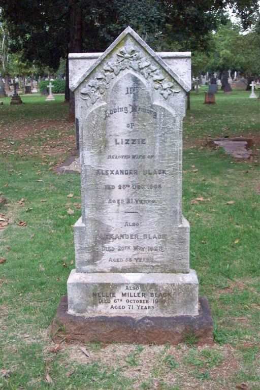 BLACK Alexander 1870-1925 &amp; Lizzie 1872-1903 :: BLACK Nellie Miller 1878-1949