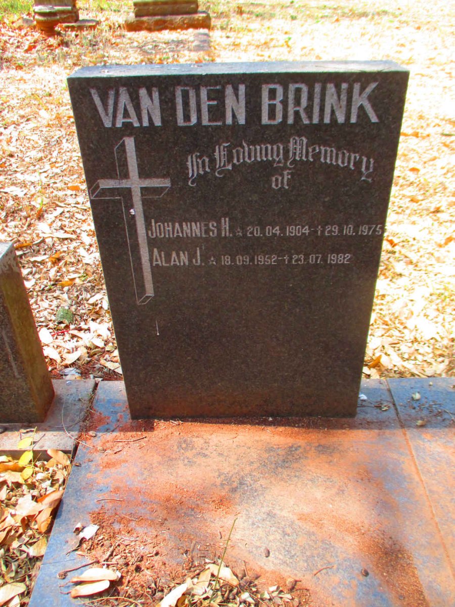 BRINK Johannes H., van den 1904-1975 :: VAN DEN BRINK Alan J. 1952-1982
