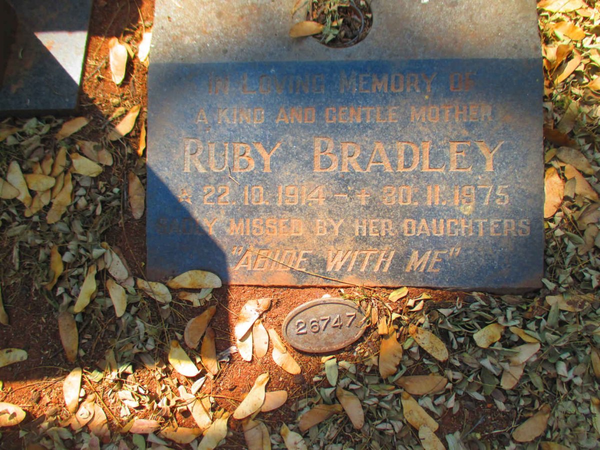 BRADLEY Ruby 1914-1975
