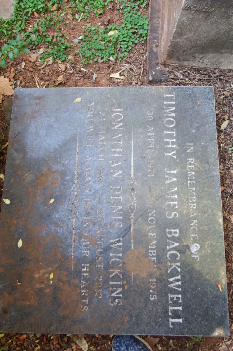 WICKINS Jonathan Denis 1965-2012 :: BACKWELL Timothy James 1974-1975