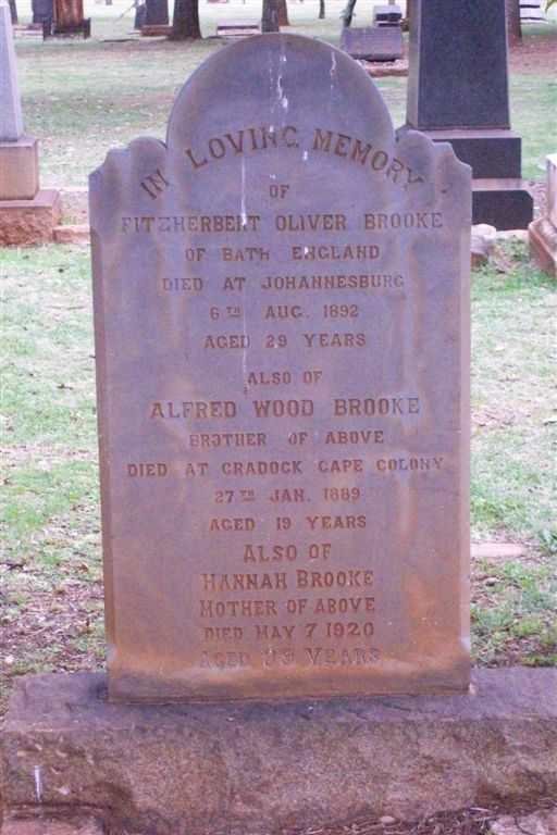 BROOKE Fitzherbert Oliver -1892 :: BROOKE Alfred Wood 1870-1889 :: BROOKE Hannah  -1920
