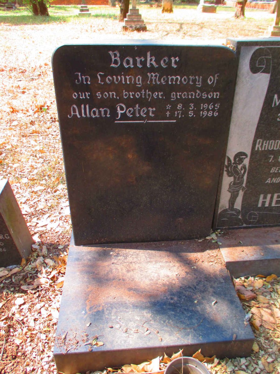 BARKER Allan Peter 1965-1986