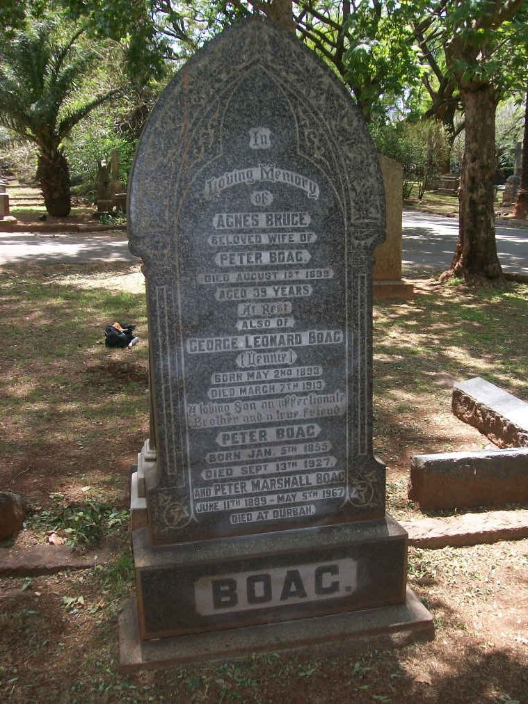 BOAG Peter 1855-1927 & Agnes BRUCE -1899 :: BOAG George Leonard 1893-1913 :: BOAG Peter Marshall 1889-1967