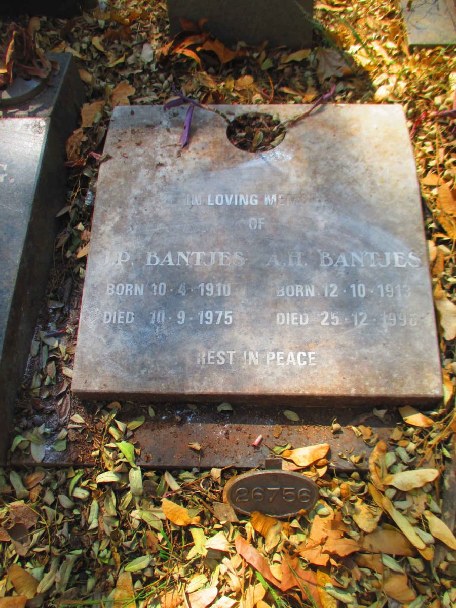 BANTJES J.P. 1910-1975 & A.H. 1913-199?