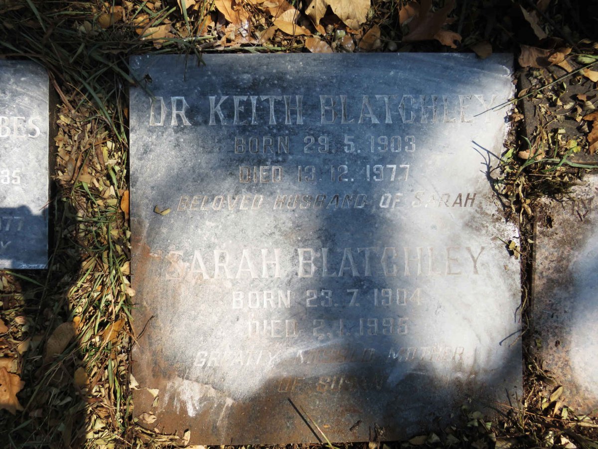 BLATCHLEY Keith 1903-1977 &amp; Sarah 1901-1995
