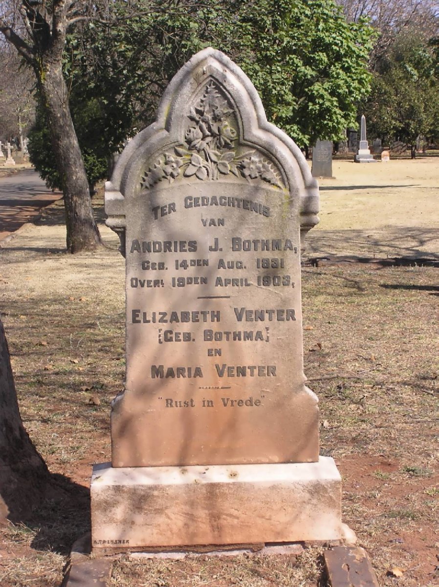 BOTHMA Andries J. 1831-1903 :: VENTER Elizabeth nee BOTHMA :: VENTER Maria