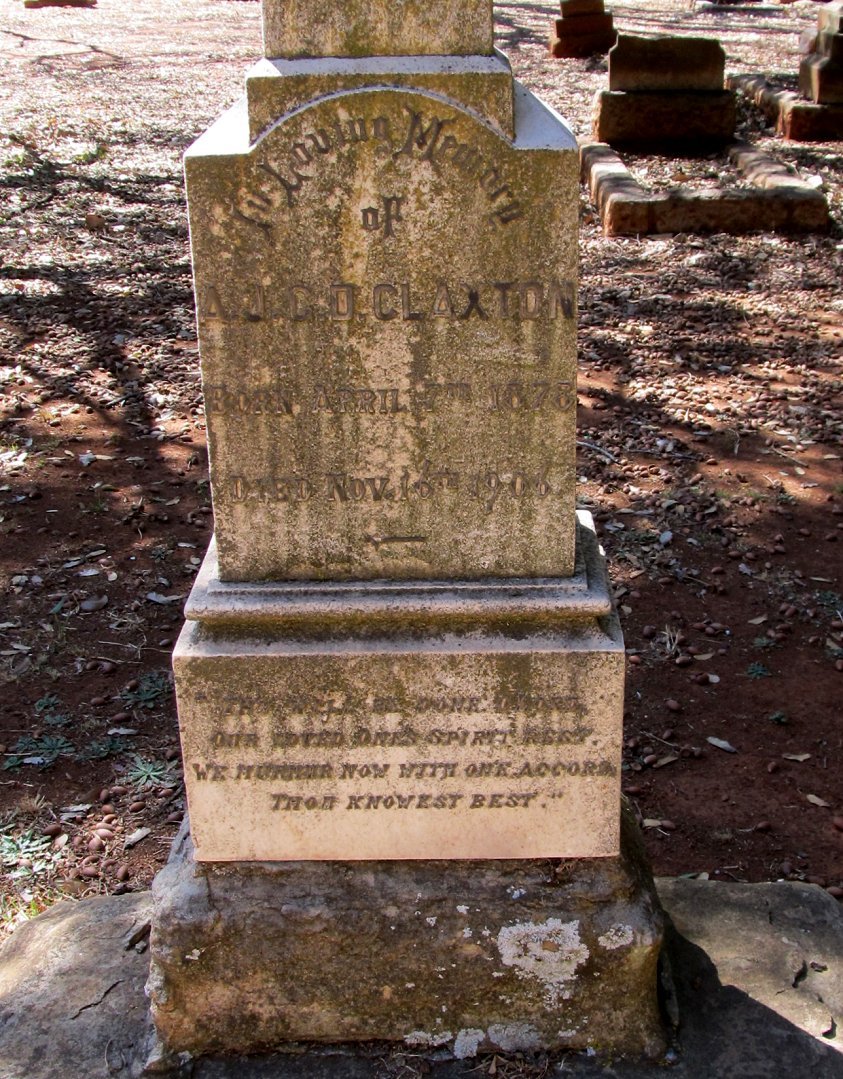 CLAXTON A.J.C.D. 1878-1906