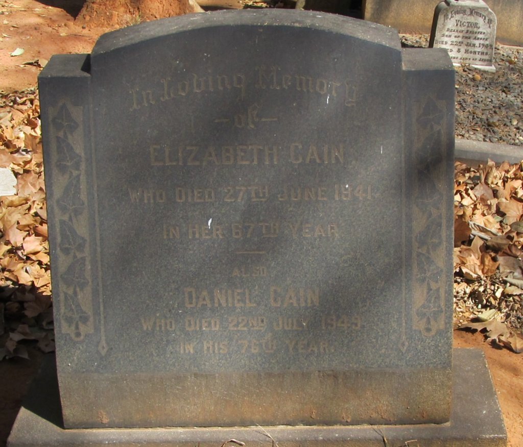 CAIN Daniel -1949 &amp; Elizabeth -1941