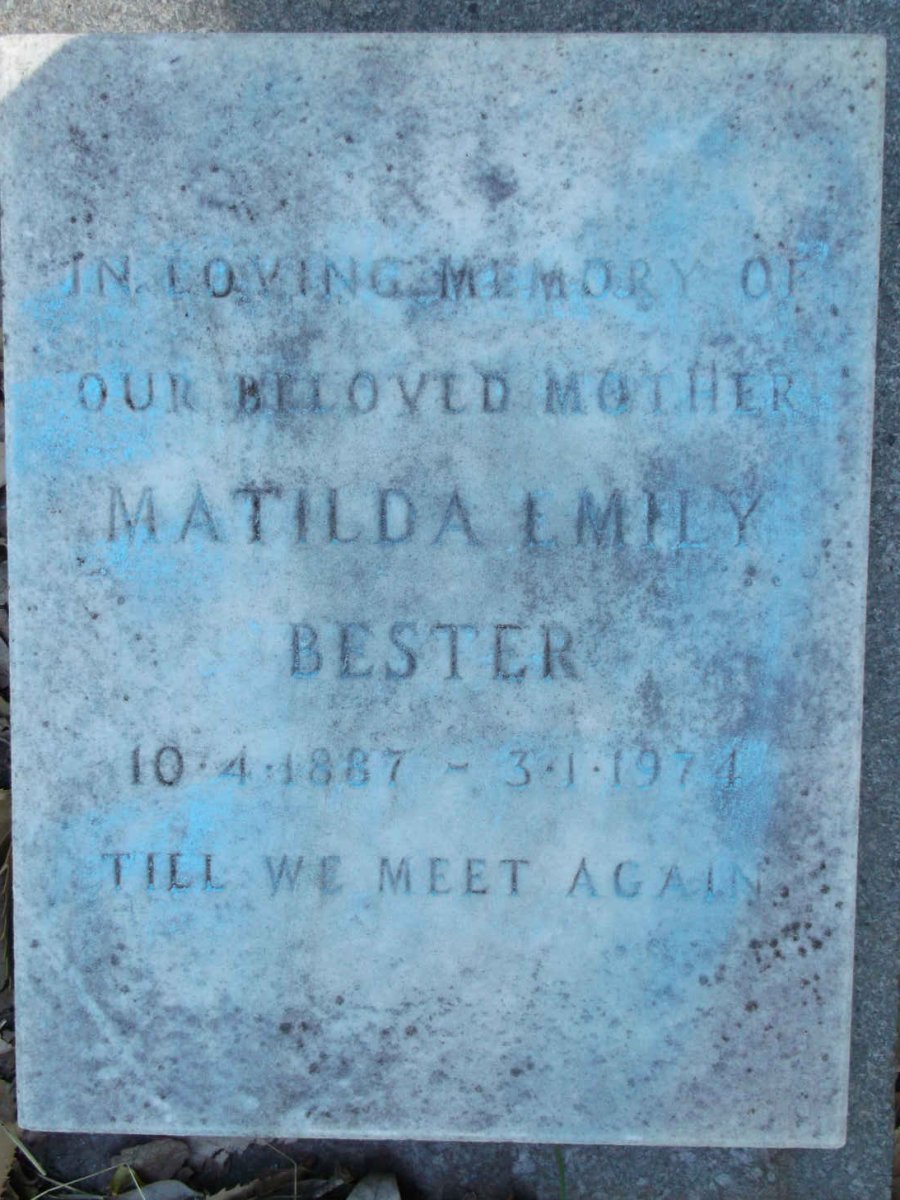 CLAPTON W.T. 1874-1891 :: BESTER Jacobus Louis Brand 1884-1968 & Matilda Emily 1887-1974 :: BESTER William Thomas 1914-1935 :: BESTER Margaret Elizabeth 1920-1967_4