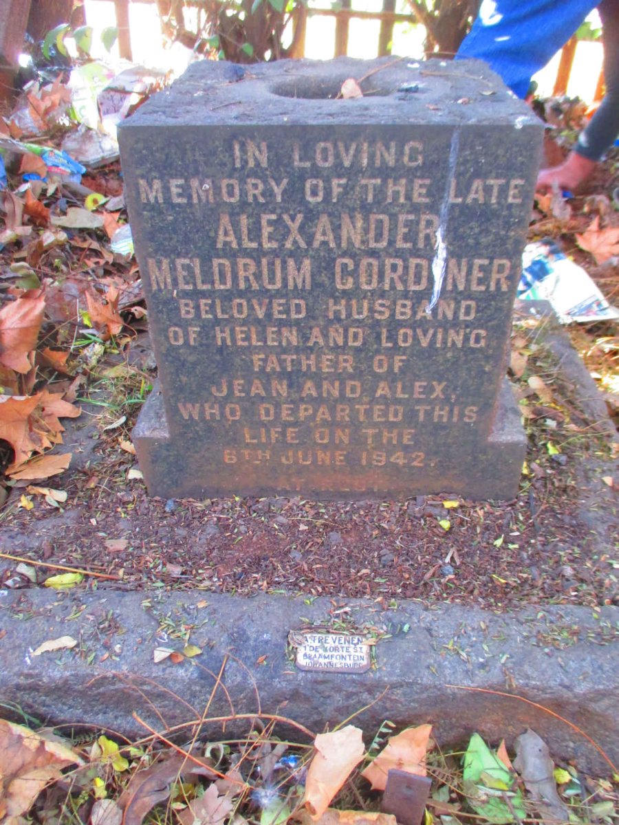 CORDINER Alexander Meldrum  -1942
