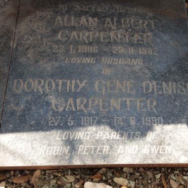 CARPENTER Allan Albert 1906-1982 & Dorothy Gene Denise 1917-1990