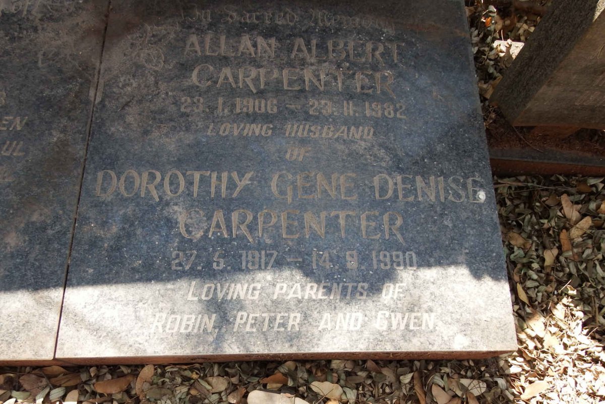 CARPENTER Allan Albert 1906-1982 & Dorothy Gene Denise 1917-1990