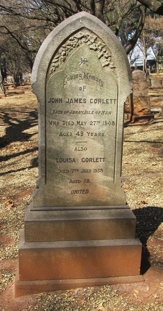 CORLETT John James -1908 &amp; Louisa -1938