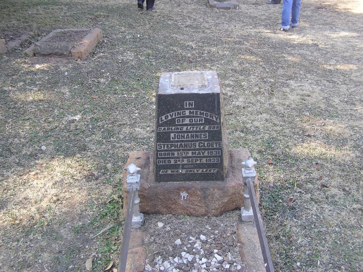 CLOETE Johannes Stephanus 1931-1933