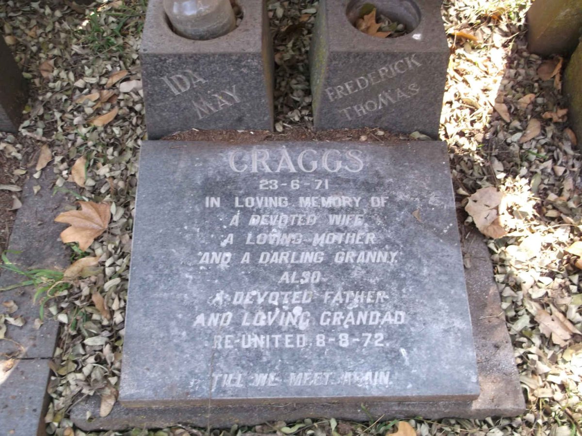 CRAGGS Frederick Thomas -1972 &amp; Ida May -1971