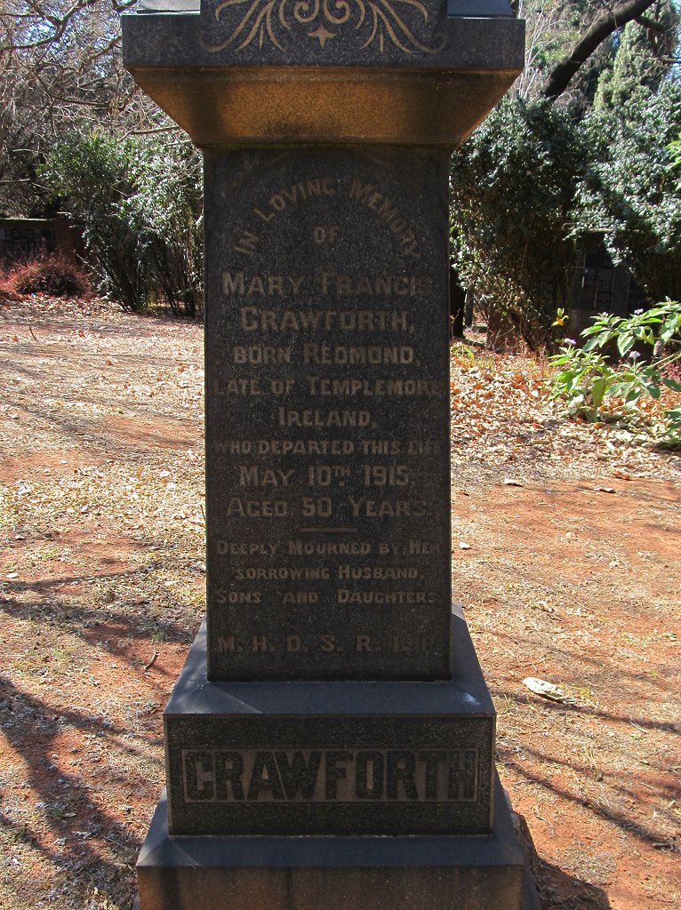 CRAWFORTH Mary Francis nee REDMOND -1915