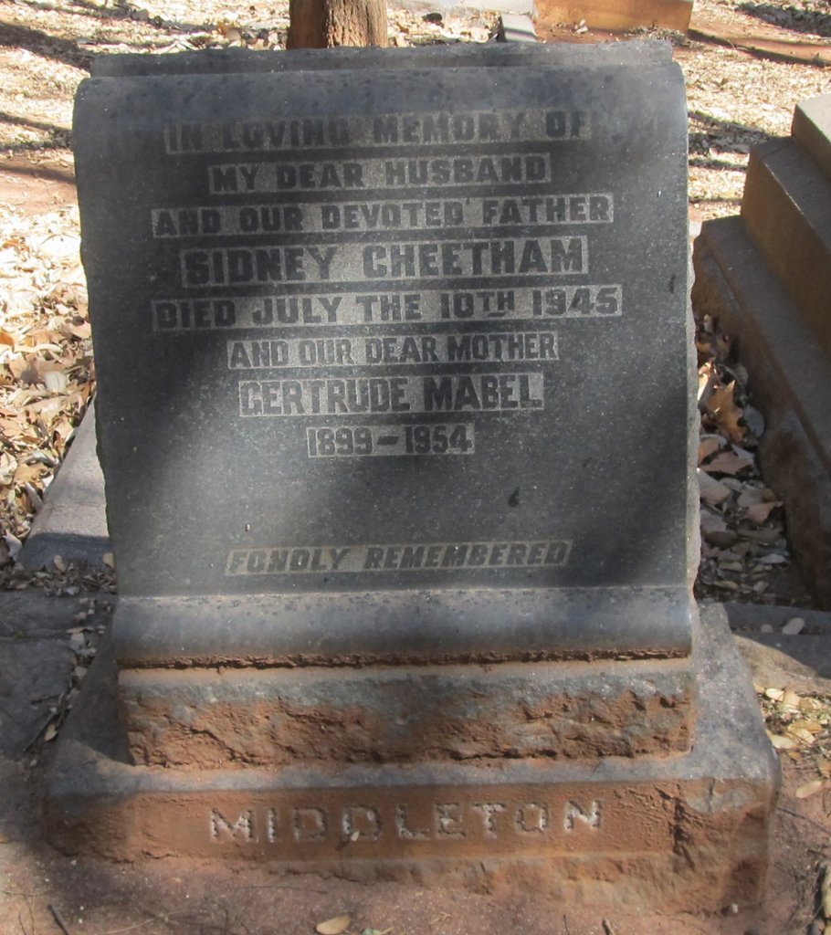 CHEETHAM Sidney -1945 &amp; Gertrude Mabel 1899-1954
