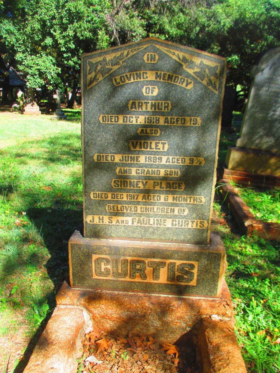 CURTIS Violet -1899 :: CURTIS Arthur -1918 :: PLACE Sydney -1917