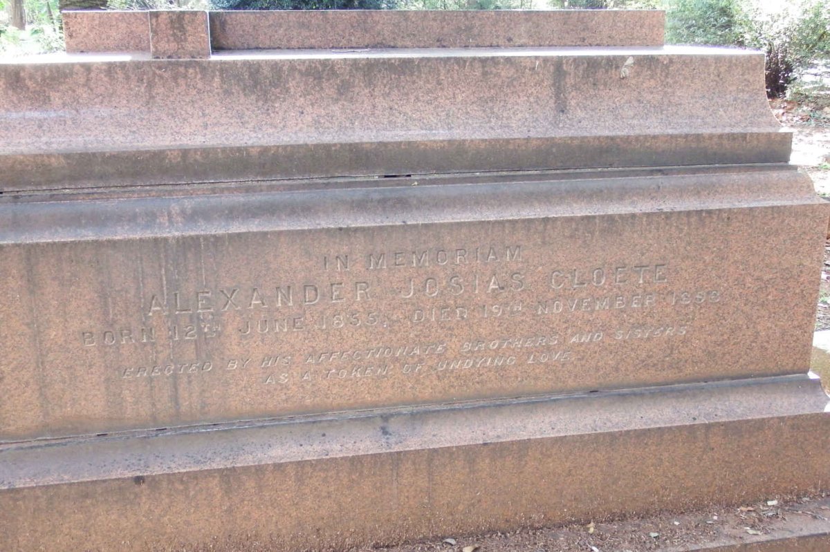 CLOETE Alexander Josias 1855-1898