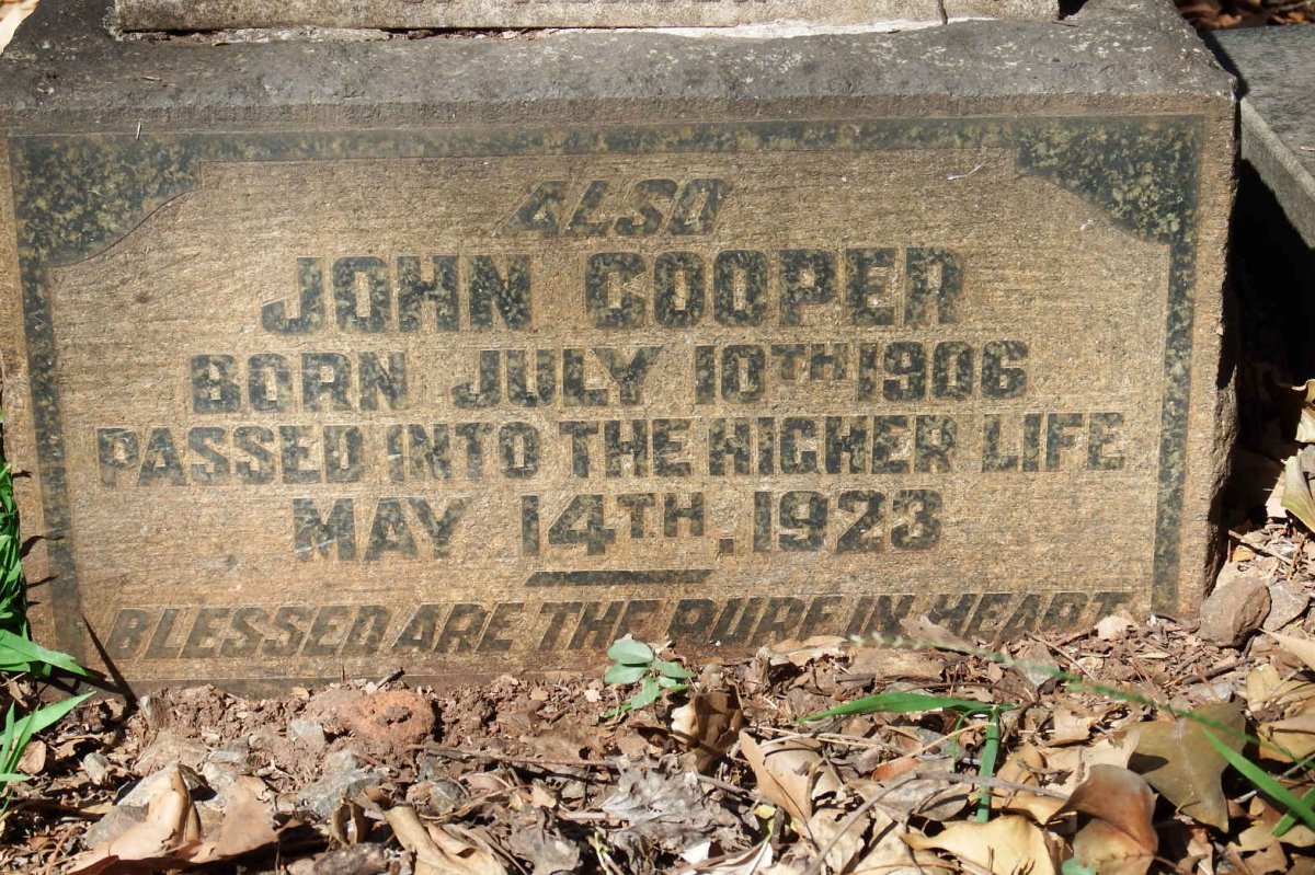 COOPER John 1906-1923