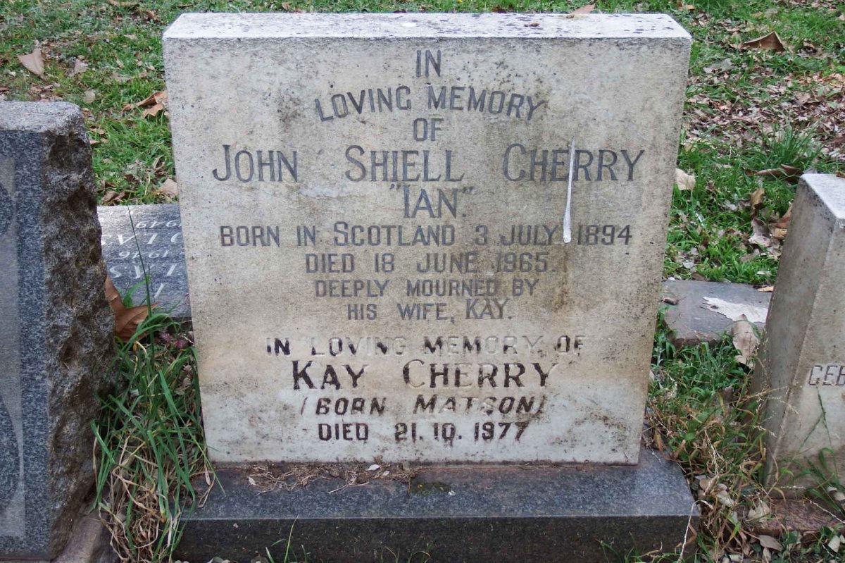 CHERRY John Shiell 1894-1965 &amp; Kay MATSON -1977