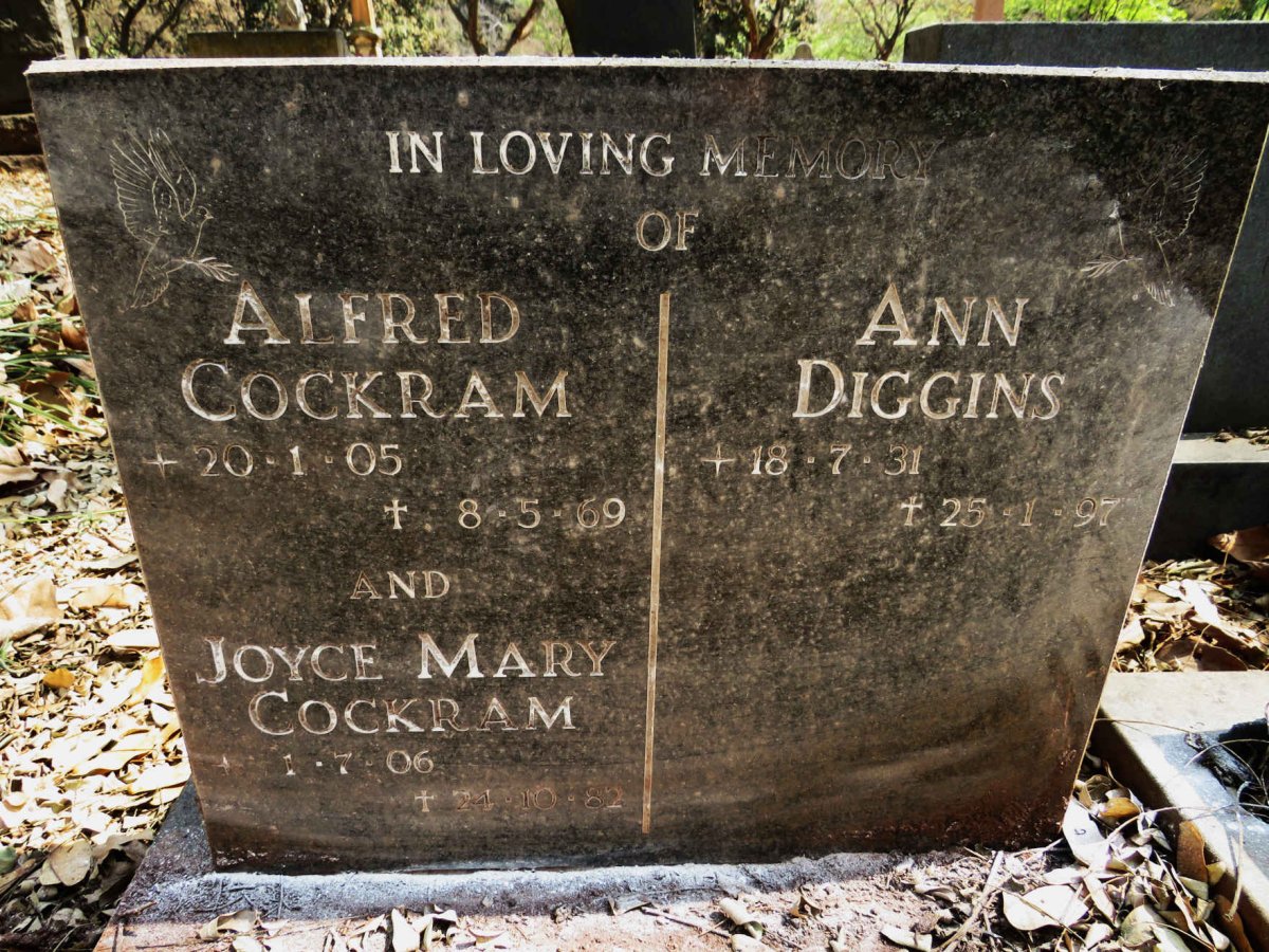 COCKRAM Alfred 1905-1969 :: COCKRAM  Joyce Mary 1906-1982 :: DIGGINS Ann 1931-1997