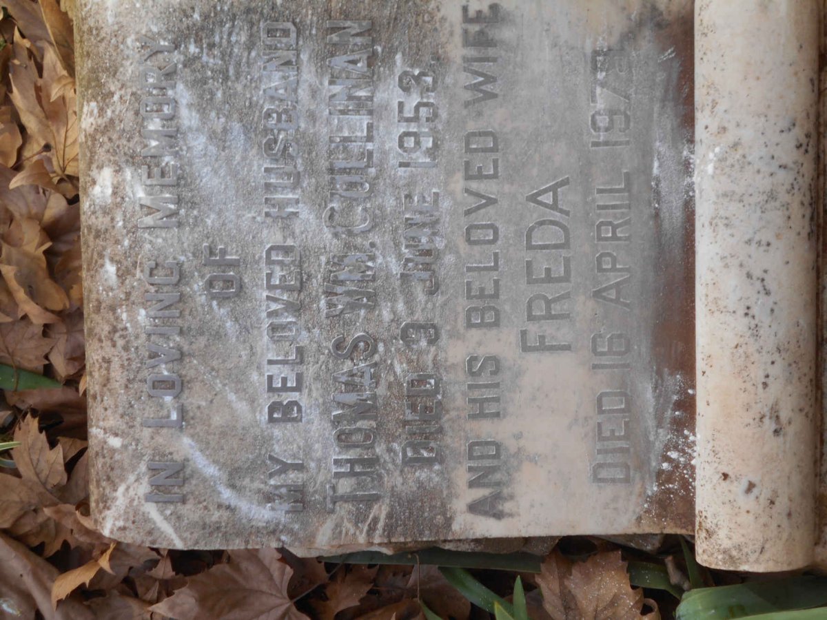 CULLINAN Thomas William -1953 &amp; Freda -1979