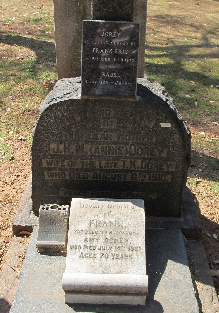 DOREY Frank -1937 &amp; J.H.M. :: DOREY Frank Eric 1900-19873 &amp; Babs 1909-1979