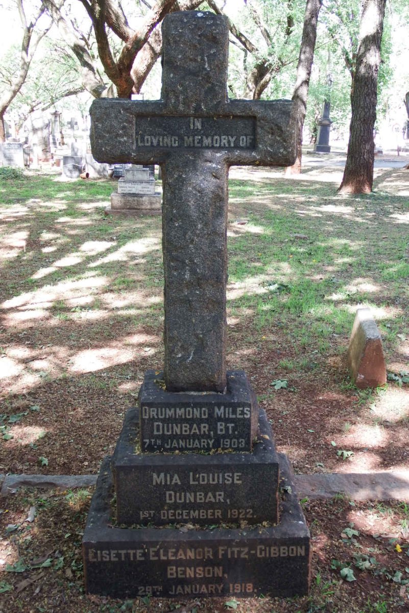DUNBAR Drummond Miles -1903 :: DUNBAR Mia Louise -1922 :: BENSON Lisette Eleanor Fitz-Gibbon -1918