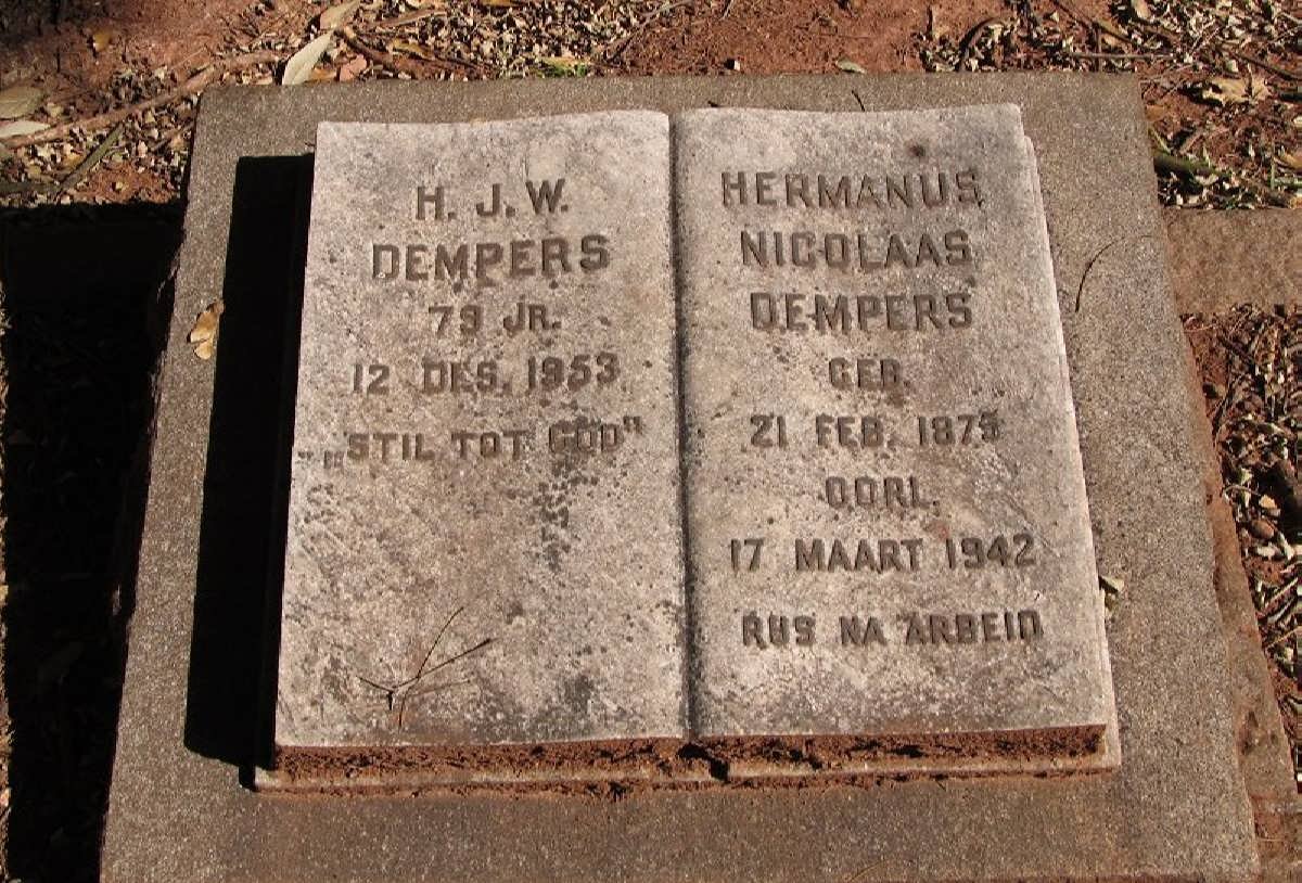 DEMPERS Hermanus Nicolaas 1875-1942 &amp; H.J.W. -1953