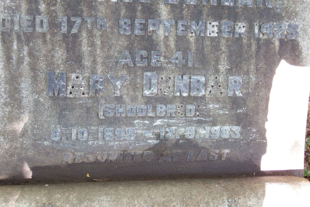 DUNBAR Patrick Martin Borlase -1925 & Mary SHOOLBRED 1893-1983_1