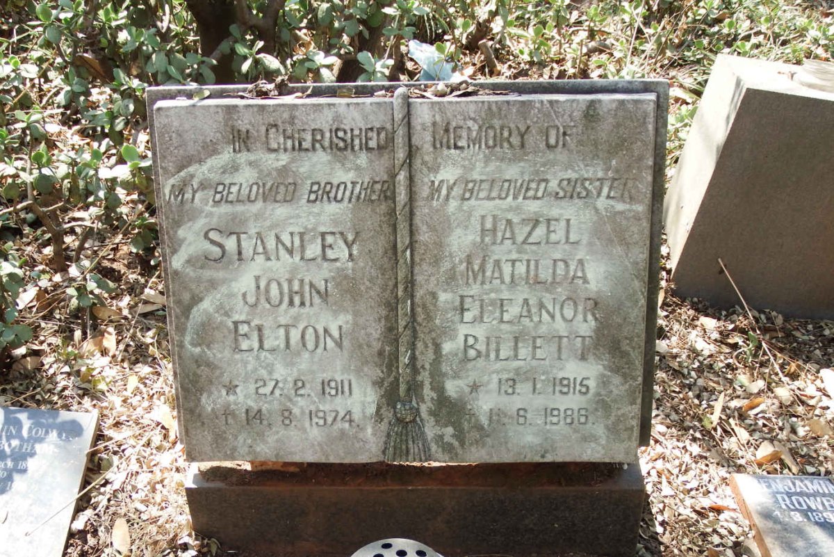 ELTON Stanley John 1911-1974 :: BILLETT Hazel Matilda Eleanor 1915-1986