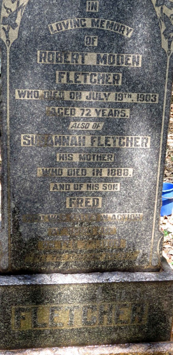 FLETCHER Susannah -1888 :: FLETCHER Robert Moden -1903 :: FLETCHER Fred -1900